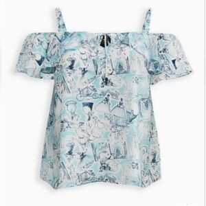 Torrid Disney Cinderella Sketch Flutter Sleeve Chiffon Top